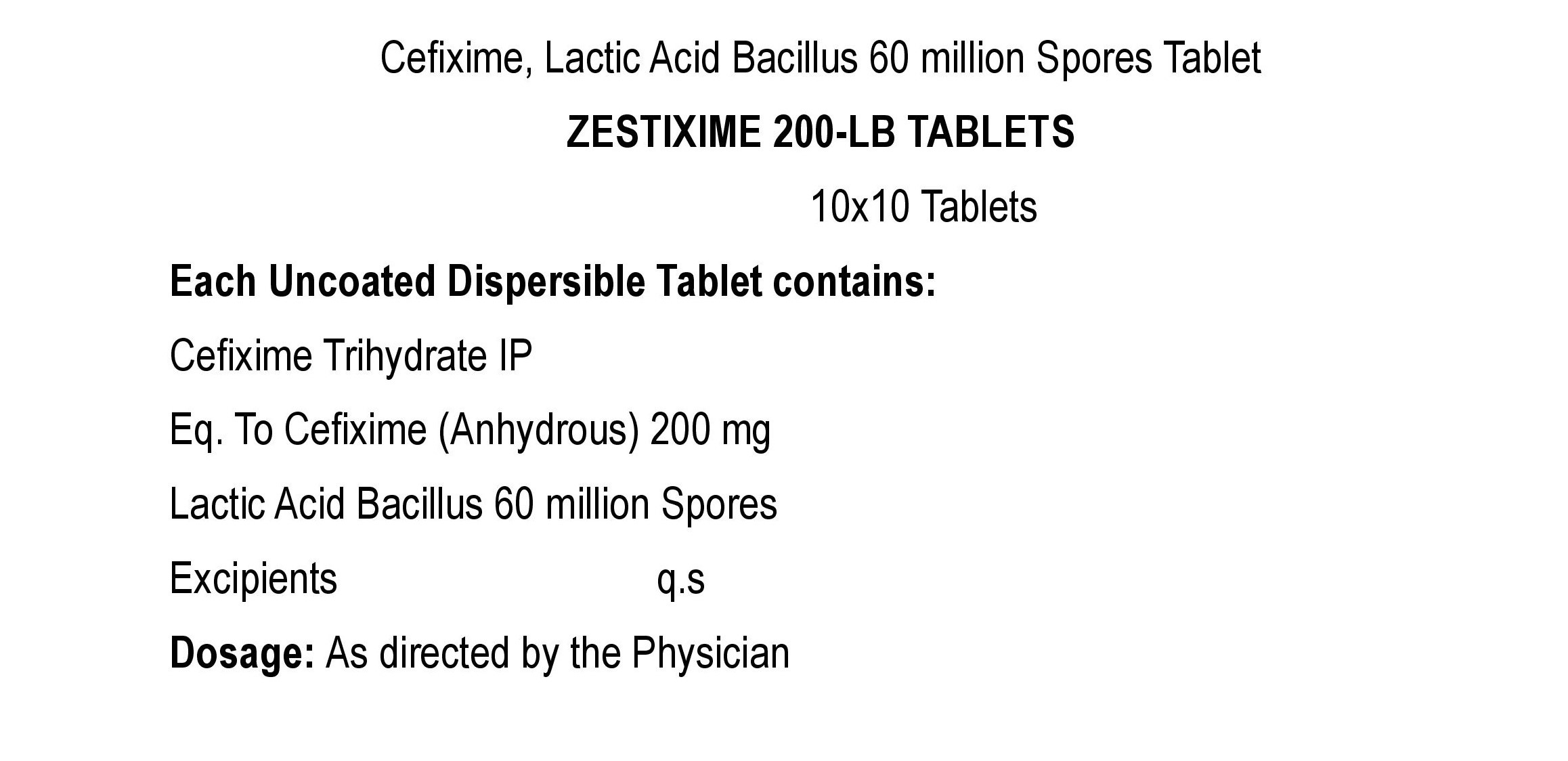 ZESTIXIME 200 - LB TABLET